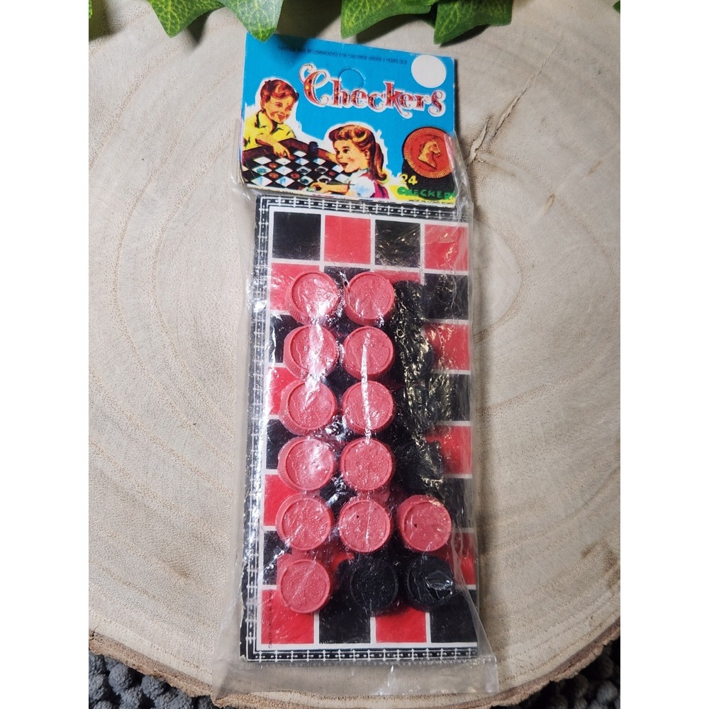 Vintage Mini Travel Checkers Made In Hong Kong~NEW IN PACKAGE